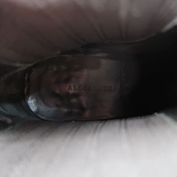 AllSaints Shoes Womens 40 Bootie Harness Leather Block Heel Fashion Slip On Boot - Picture 14 of 16